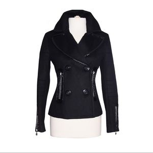 Betsey Johnson Coat NWT Sz Small Black Zip Pockets